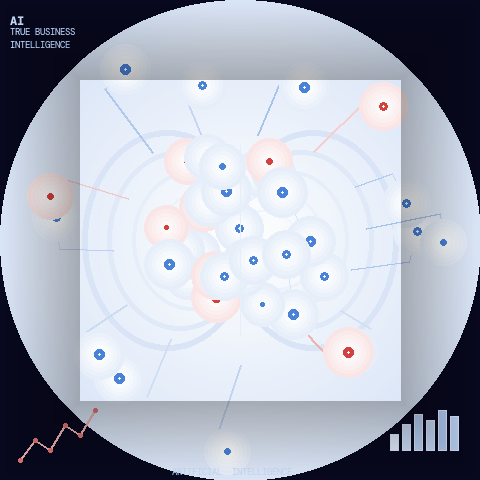 Artificial Intelligence and Business Intelligence abstract visualization